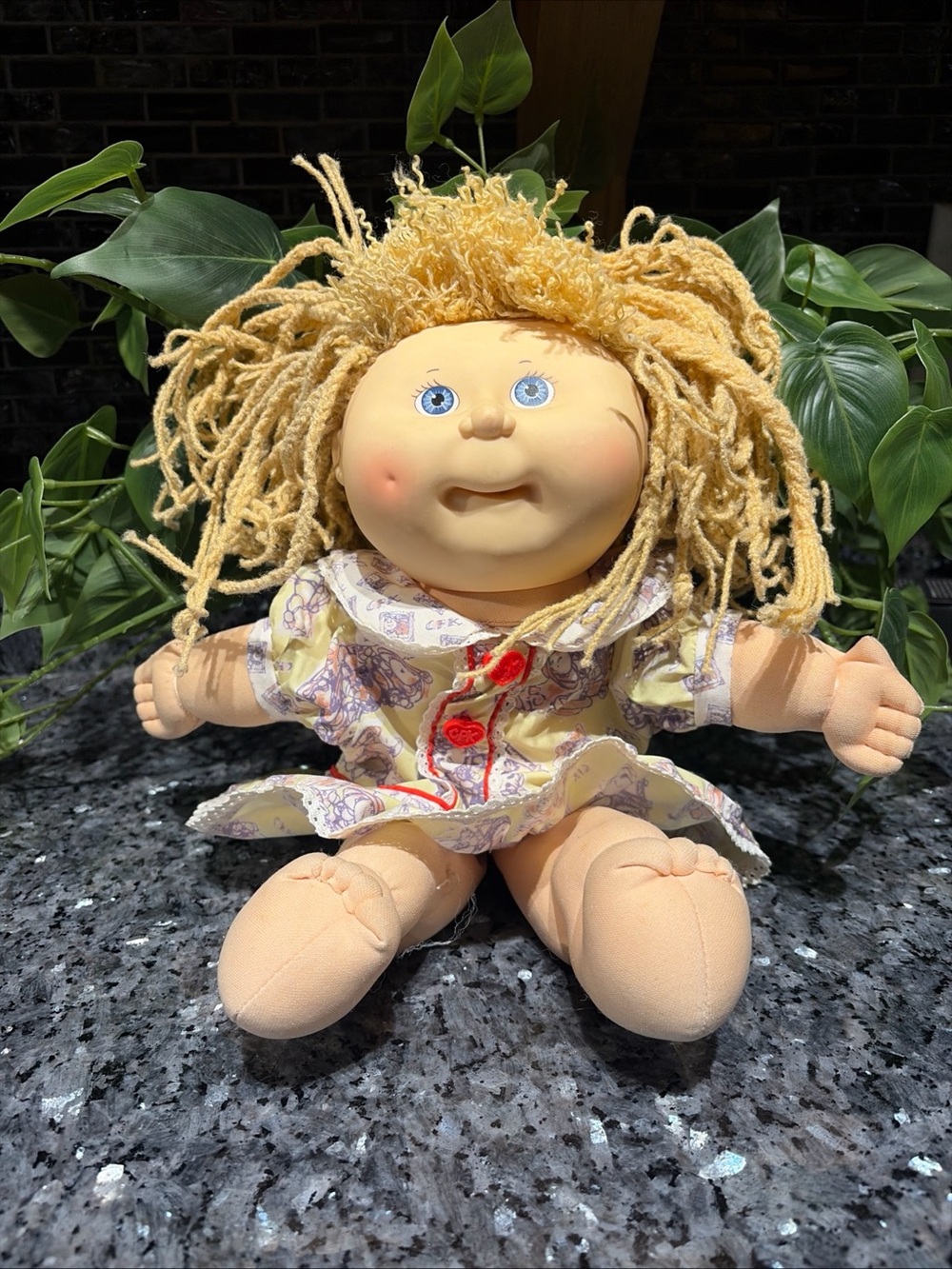 Vtg Hasbro Cabbage Patch Kid Girl Doll Crimp N Curl Blonde Hair 1990 First Ed
